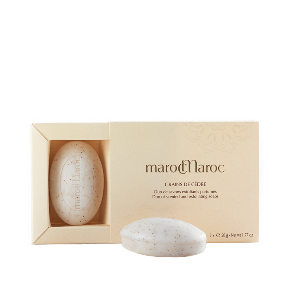 marocMaroc Grains de Cèdre Scented Exfoliating Soap 2x50g